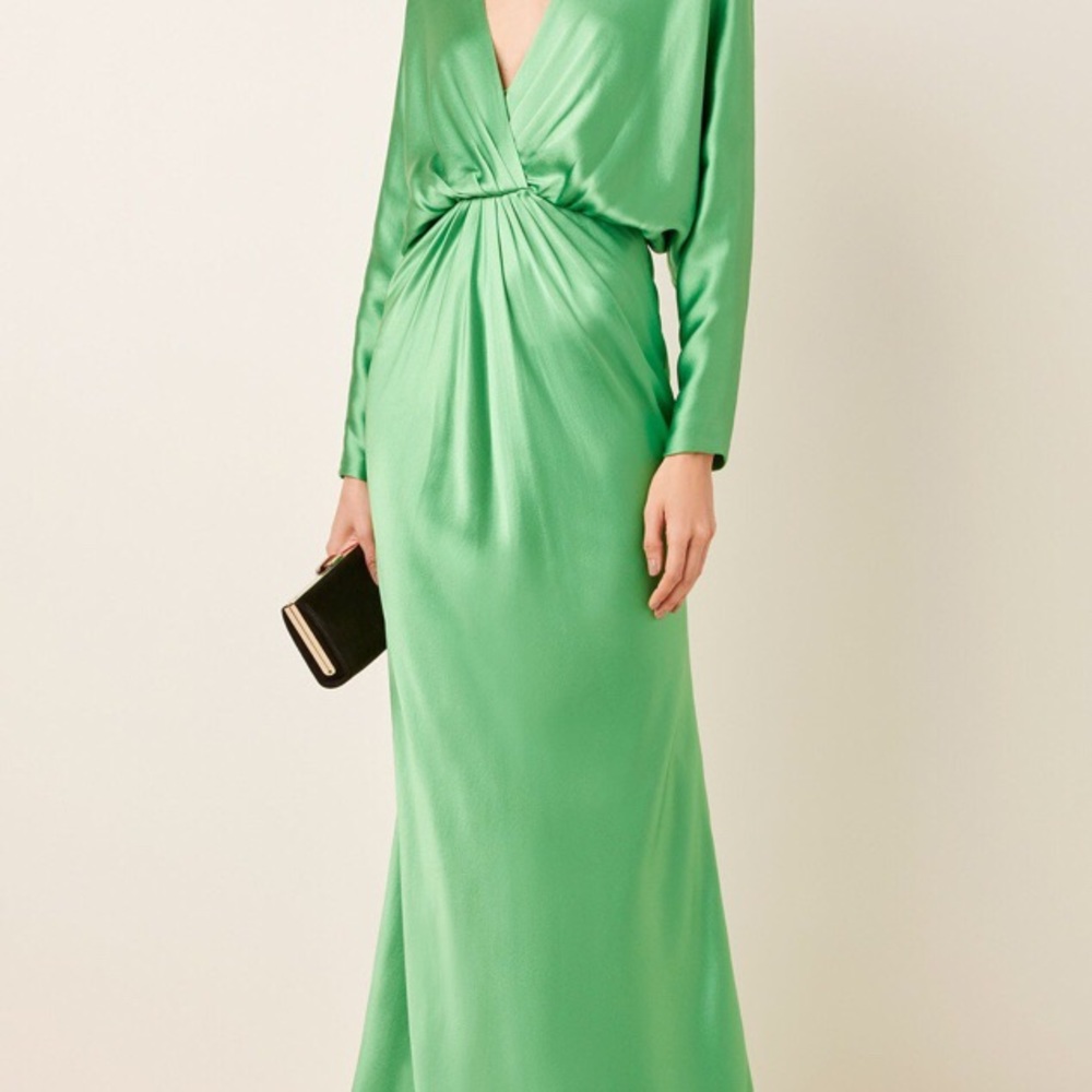 NWT Monique Lhuillier Dolman-Sleeve Runway Gown